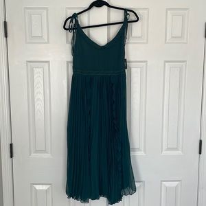 Lulus, emerald green, midi dress, size medium